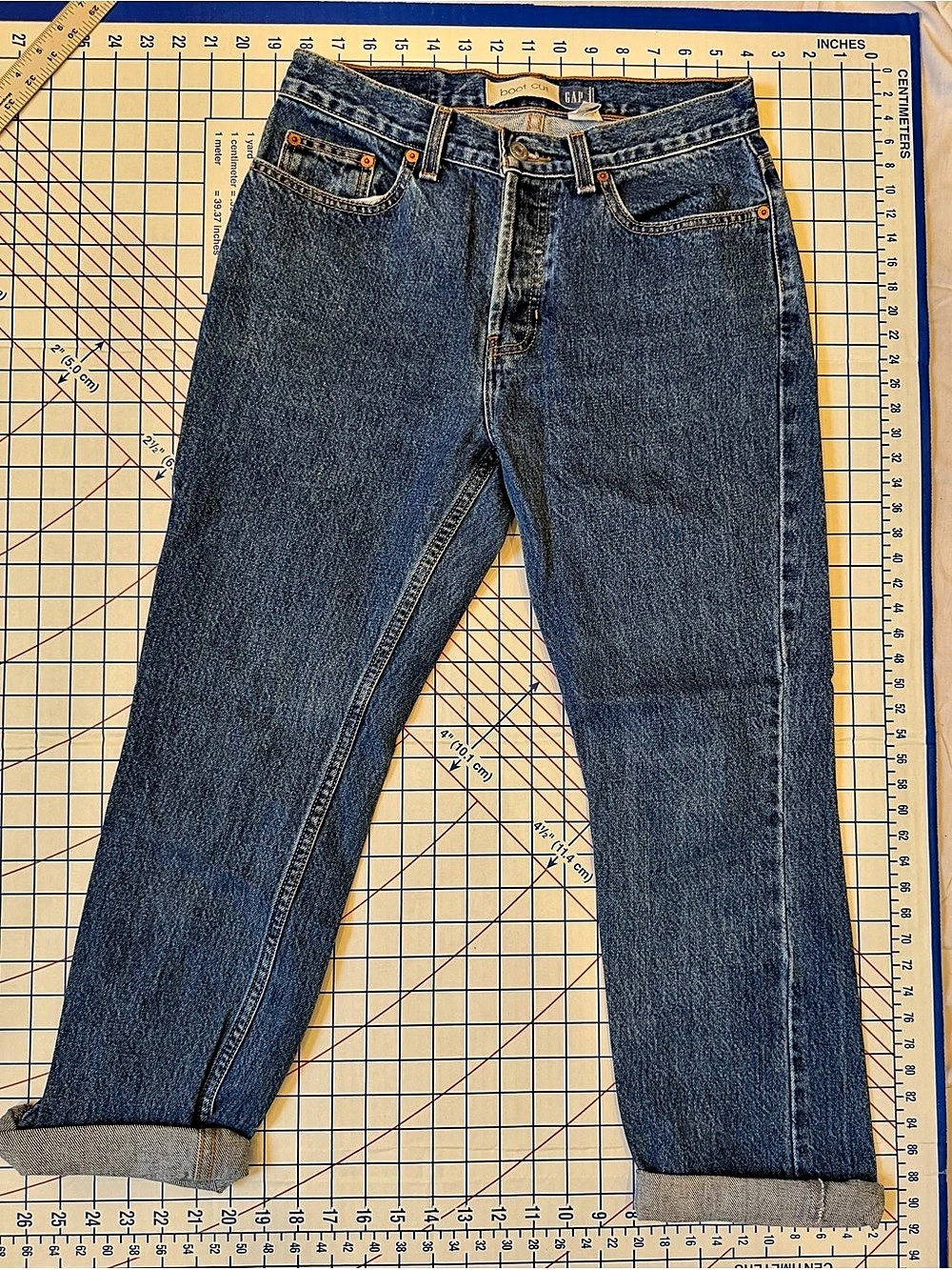 Gap Boot Cut Blue Cotton Denim Jeans Waist 4